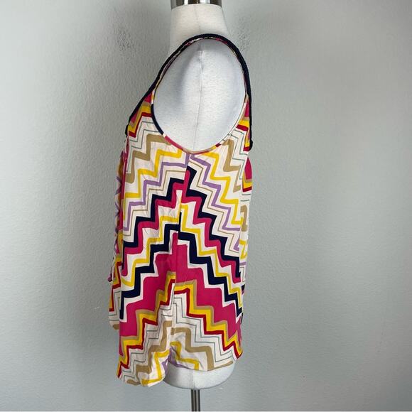 Diane Von Furstenberg Multi Color Sleeveless  Corded Neck Top 10 - Picture 11 of 11